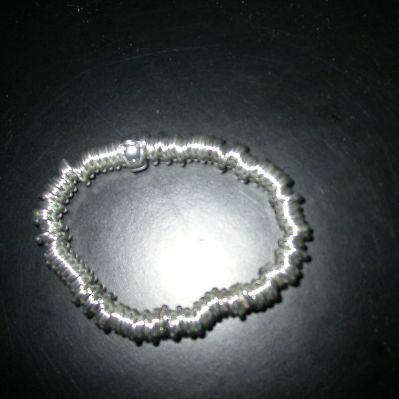 Stacked Silver Disc Bracelet - Picture 1 of 2